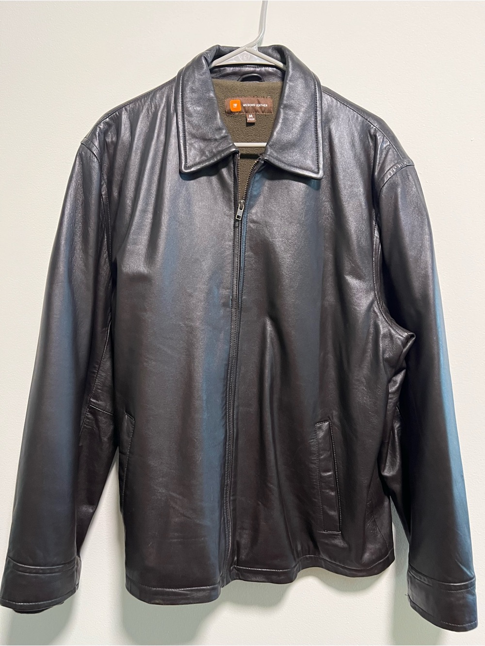 Wilsons Leather Men's Brown Leather Bomber Jacket